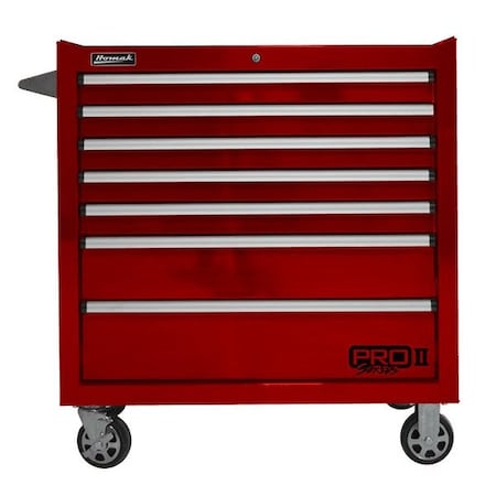 Homak 36in Pro 2 7-Drawer Roller Cabinet-Red RD04036072